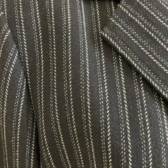 CABI Black and White Striped Fitted Blazer Leopard Print Lined - Picture 5 of 15